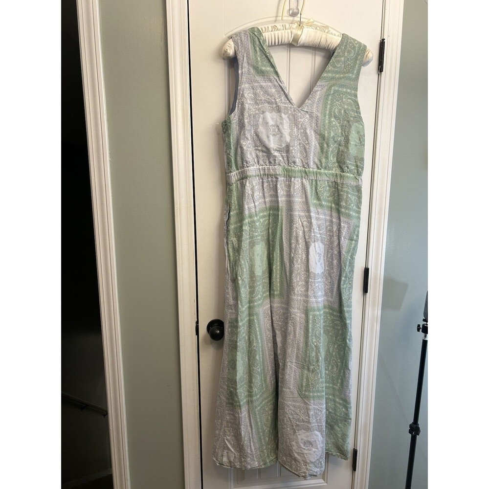 Universal Thread Women’s XL Green Paisley Bandana V Neck Boho Maxi Dress Pockets - Picture 12 of 14